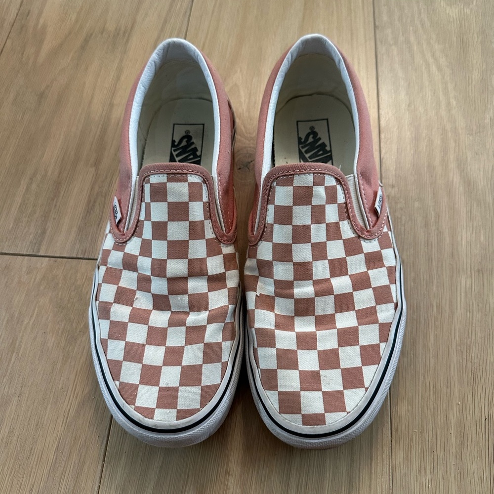 Vans pink and white checkered